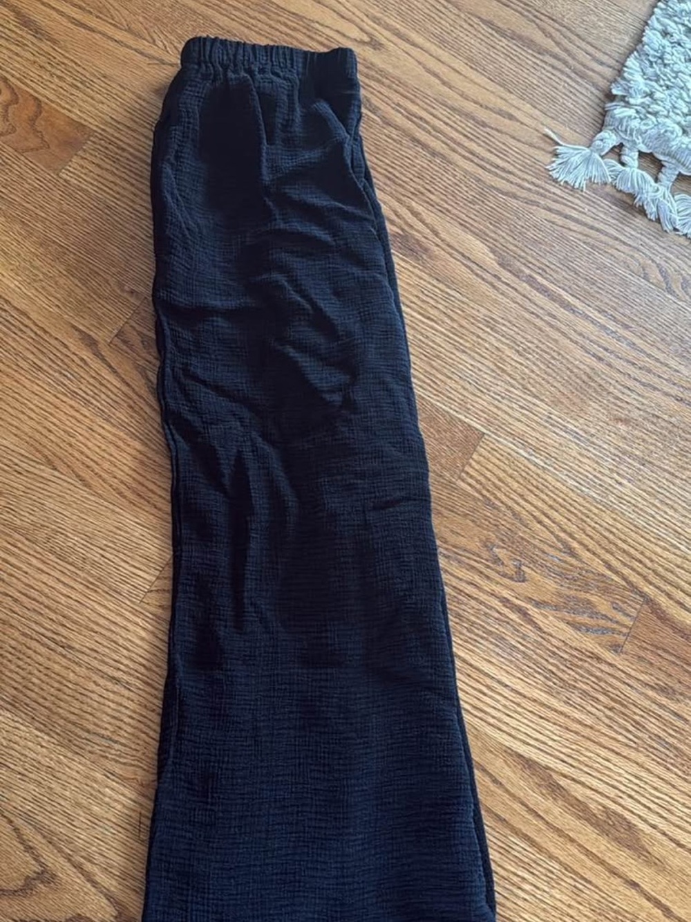 Black Capri Wide-Leg Pants